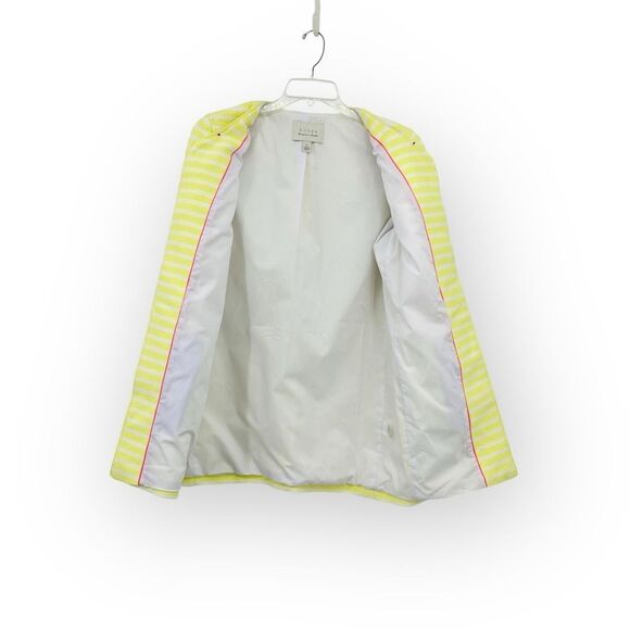 Hinge Coat Open Front Mid-Length Yellow Strip Women’s Size M NWT - Picture 7 of 12